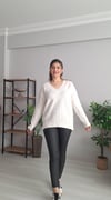 V yaka Kazak Beyaz