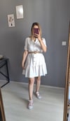 Volanli Elbise Beyaz