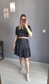 Volanli Elbise Siyah