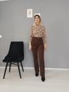 Wide leg jean kahverengi 