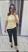Yanları büzgülü tişört beyaz
