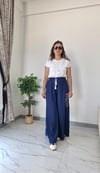 YANLARI NAKIŞLI BOL PAÇA PANTOLON LACİVERT