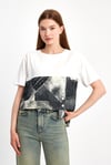 Denim Parçalı Tişört