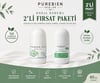 2 li set Doğal Roll On Deodorant Kadın ve Erkek Dermatolog Onaylı Koltuk Altı Kararmalarına Karşı Bakım, Ter Kokusu Önleyici, Alkolsüz, Vegan, Leke Bırakmaz 50 ml