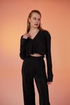 Markano Comfy Crop Gömlek Siyah