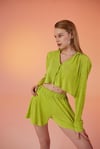 Markano Comfy Crop Gömlek Yeşil