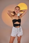 Markano Distressed Jean Şort Beyaz