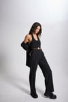 Markano Striped Pantolon Siyah