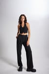 Markano Striped Pantolon Siyah