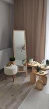 Ürgüp Mantar Sehpa Naturel 3'lü Set