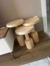 Ürgüp Mantar Sehpa Naturel 3'lü Set