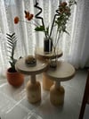 Ürgüp Mantar Sehpa Naturel 3'lü Set
