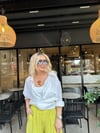Beyaz Tensel Oversize Gömlek