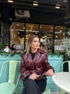 Bordo Deri Kroko Ceket