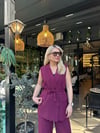 Bordo Yelekli Gabardin Takım