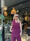 Bordo Yelekli Gabardin Takım