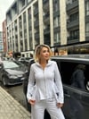 Gri Bel Oturtmalı Eşofmanlı Takımı