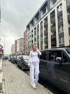 Gri Bel Oturtmalı Eşofmanlı Takımı