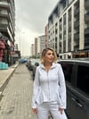 Gri Bel Oturtmalı Eşofmanlı Takımı