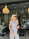 Gri Çizgili Yelekli Takım
