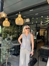 Gri Çizgili Yelekli Takım