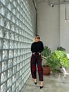 Kırmızı Gül Detaylı Havuç Denim