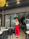 Kırmızı Kemerli Cigarette Pantolon