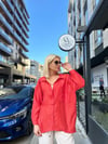 Kırmızı Oversize Gömlek