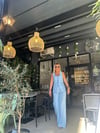 Mavi Yelekli Keten Takım