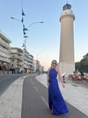 Mor Yırtmaç Detay Elbise