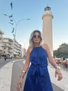 Mor Yırtmaç Detay Elbise