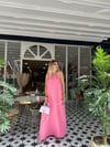 Pembe Tek Kollu Elbise