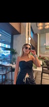 Şerit/Yazı Detay Straplez Bluz