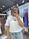 Silver Kalp Detay Beyaz Tshirt