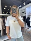Silver Kalp Detay Beyaz Tshirt