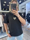 Silver Kalp Detay Siyah Tshirt