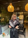 Siyah Kürk Detay Deri Mont