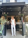 Taş Düğmeli Beyaz Yelekli Takım 