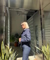 Tasarım Kuş Gözü Detaylı Denim Ceket