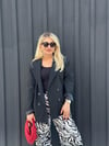 Zımba Detay Siyah Blazer