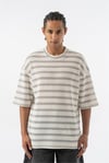 Ajurlu Örme Çizgili Oversize T-shirt