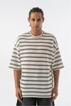 Ajurlu Örme Çizgili Oversize T-shirt
