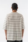 Ajurlu Örme Çizgili Oversize T-shirt