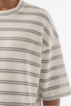 Ajurlu Örme Çizgili Oversize T-shirt
