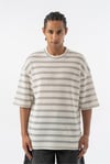 Ajurlu Örme Çizgili Oversize T-shirt