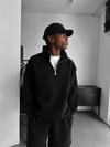 Basic Yarım Zip Fermuarlı Sweatshirt