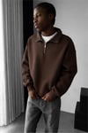 Basic Yarım Zip Fermuarlı Sweatshirt