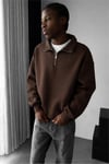 Basic Yarım Zip Fermuarlı Sweatshirt