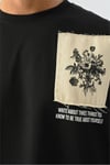 Etnik Keten Baskı Detaylı Oversize T-shirt