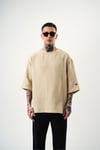 Fakir Kol Müslin Kumaş Oversize T-shirt